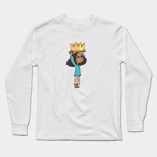 cute little girl puts a crown on her head Long Sleeve T-Shirt